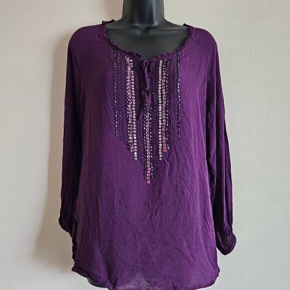 Nurture Beaded Boho Blouse - Picture 1 of 8